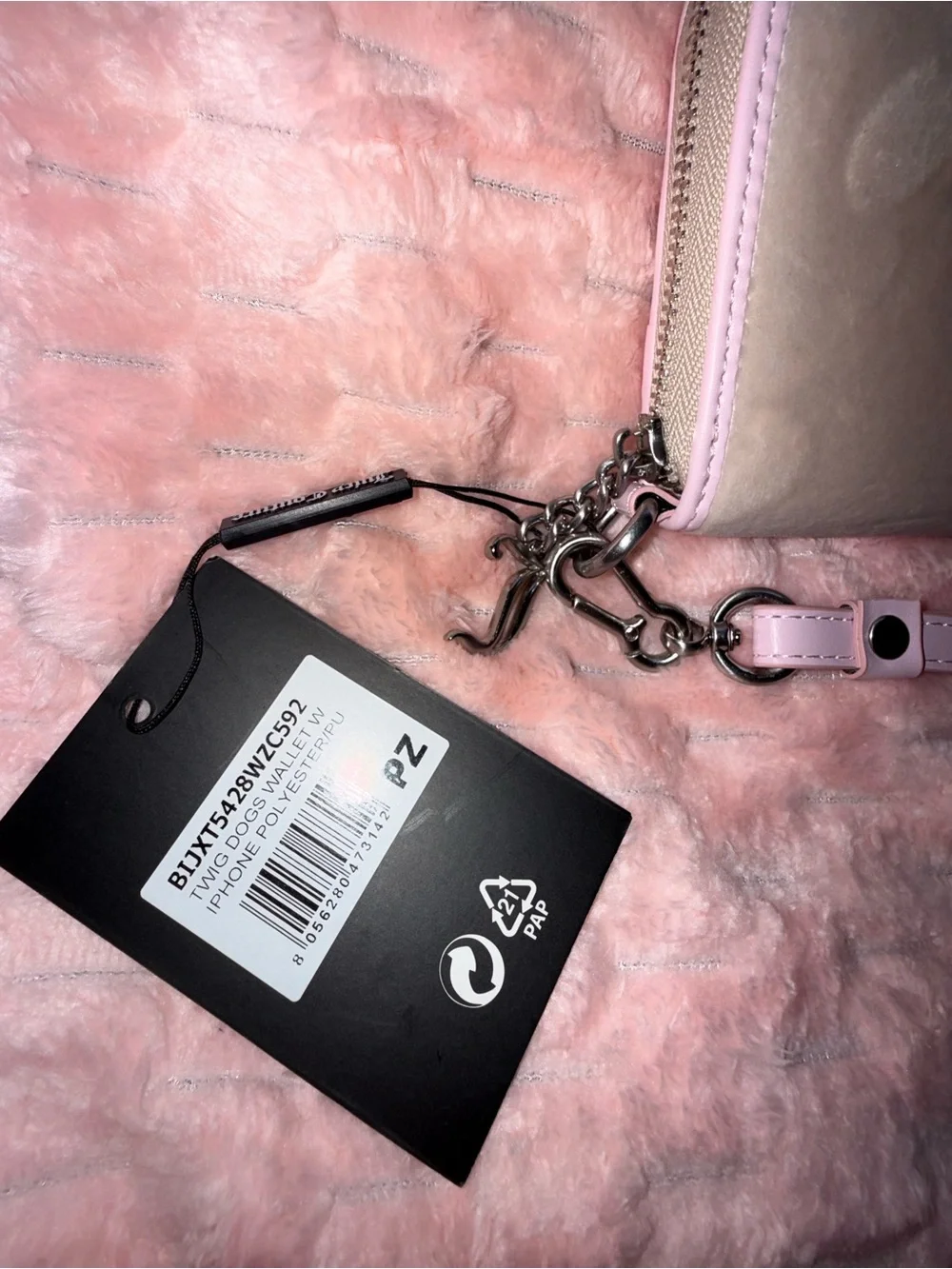 Juicy Couture UK Long Wallet Beige / Pink **Born In Glamorous USA** design! NWT! - Picture 4 of 10